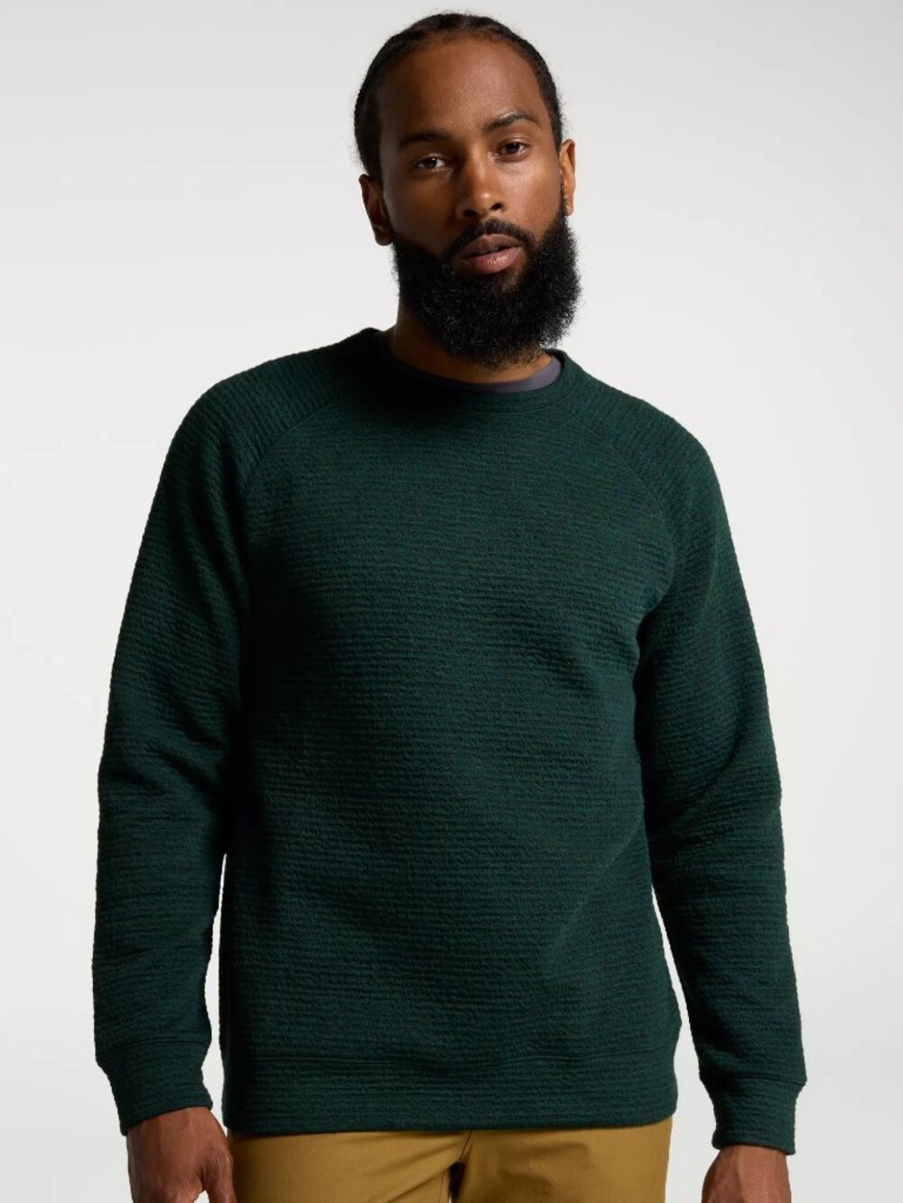 VRST Men's Recharge Lunar Fleece Crew - Color: Olive Shadow Heather